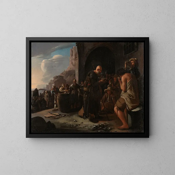 Refreshing the Thirsty - Michael Sweerts — framed artwork on a wall