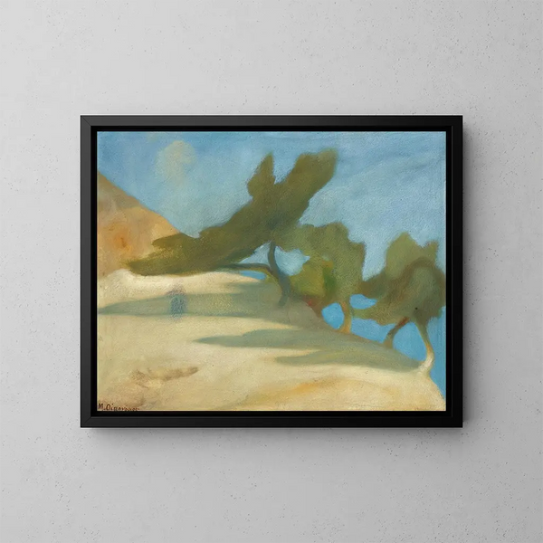 Bomen in een landschap - Michalis Oikonomou — ingelijst kunstwerk aan de muur