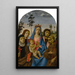 Maagd met Kind met de heiligen Clara, Johannes de Evangelist, Johannes de Doper en Franciscus - Michelangelo di Pietro Membrini — ingelijst kunstwerk aan de muur