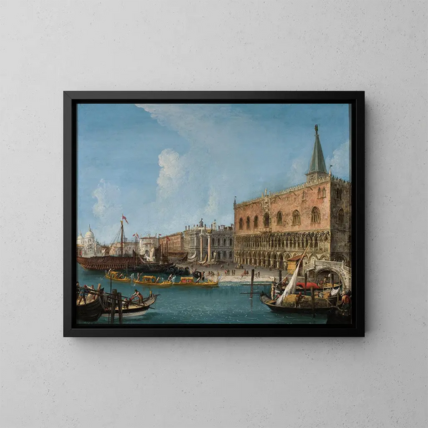 Palace of the Doges in Venice - Michele Marieschi — framed artwork on a wall