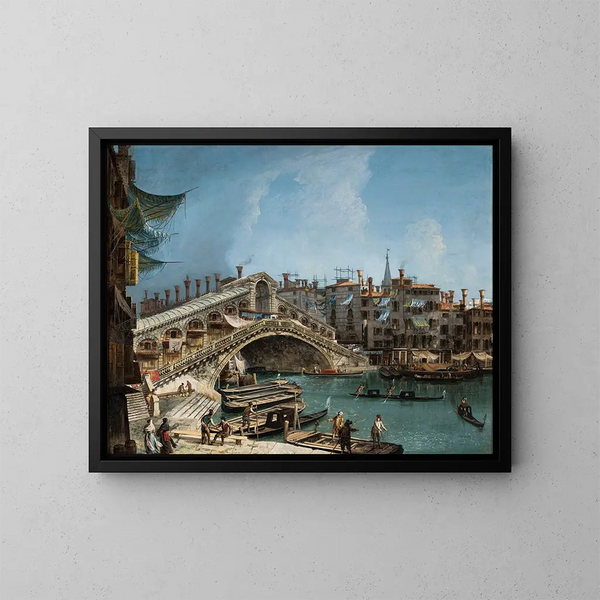 Pont du Rialto à Venise - Michele Marieschi — framed artwork on a wall
