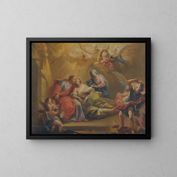 The Death of Saint Joseph - Miguel Parra Abril — framed artwork on a wall
