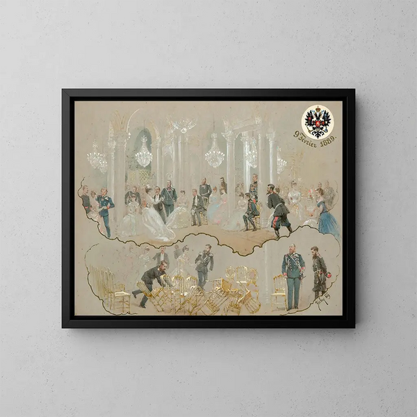 van Alexandre III tijdens het Winterpaleis Bal - Mihály Zichy — ingelijst kunstwerk aan de muur