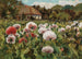 van een Bloemen Tuin met Klaprozen - Mikhail Andreevich Berkos — weergave van het kunstwerk