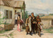 Joden die voorwerpen dragen die ze hebben gekocht tijdens een veiling - Mikołaj K. Pimonienko — weergave van het kunstwerk
