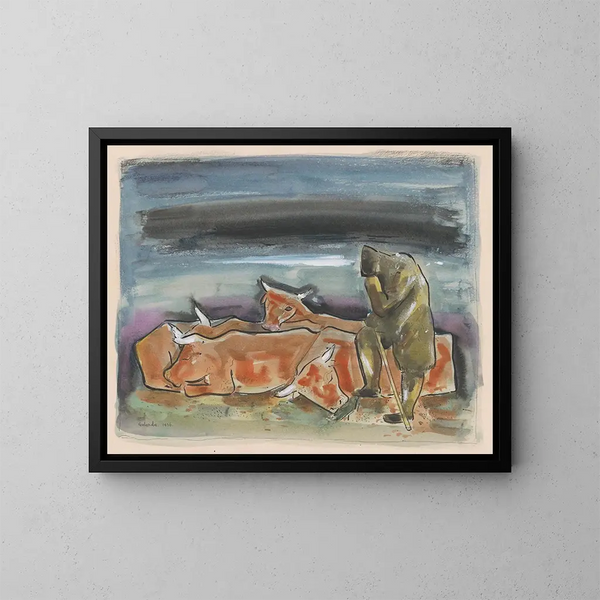 Avond in de wei - Mikuláš Galanda — ingelijst kunstwerk aan de muur