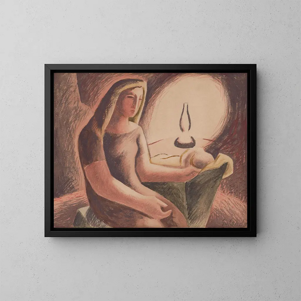Aan de rand van de zee - Mikuláš Galanda — ingelijst kunstwerk aan de muur