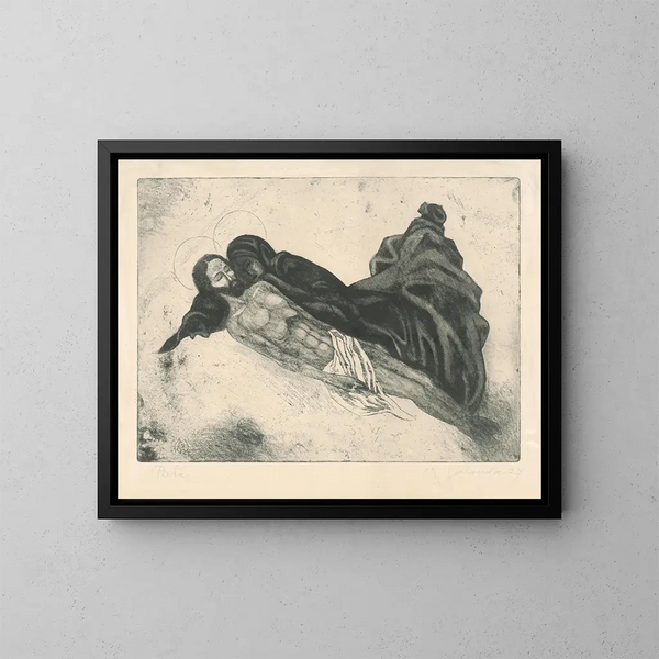 Pietà - Mikuláš Galanda — ingelijst kunstwerk aan de muur