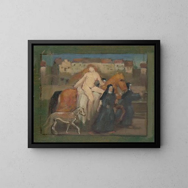 Lady Godiva - Milan Thomka Mitrovský — ingelijst kunstwerk aan de muur