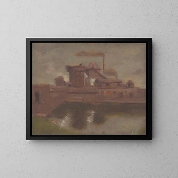 Oude fabriek - Milan Thomka Mitrovský — ingelijst kunstwerk aan de muur