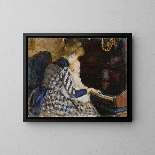 Au piano - Mina Carlson-Bredberg — framed artwork on a wall
