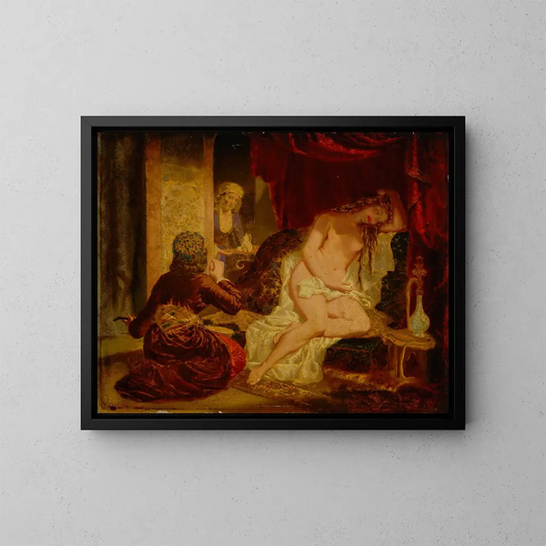 Oriental Princess after the bath - Miner Kilbourne Kellogg — framed artwork on a wall
