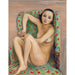 Reproductie van het schilderij van een model in een groene fauteuil - Nils Dardel