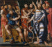 Moïse en Aaron voor de Farao, een allegorie van de familie Dinteville - Meester van de allegorie van Dinteville — weergave van het kunstwerk