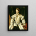 Portret van een dame in wit - Moretto da Brescia — ingelijst kunstwerk aan de muur