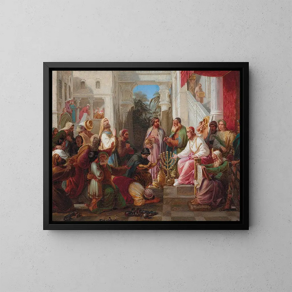 Un roi miséricordieux - Moritz Daniel Oppenheim — framed artwork on a wall