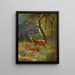 a family of red deer in a forest clearing - Moritz Müller — framed artwork on a wall