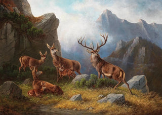 Moritz Mller - Hirsch und Rehwild im Gebirge.webp