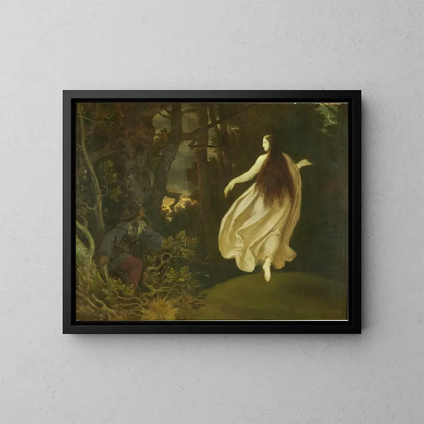 Apparition dans la forêt de La Belle au bois dormant - Moritz von Schwind — framed artwork on a wall