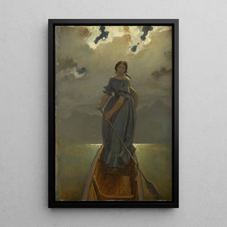 Moritz von Schwind - Die Schifferin Baronin Marie Spaun am Gmundner See.webp