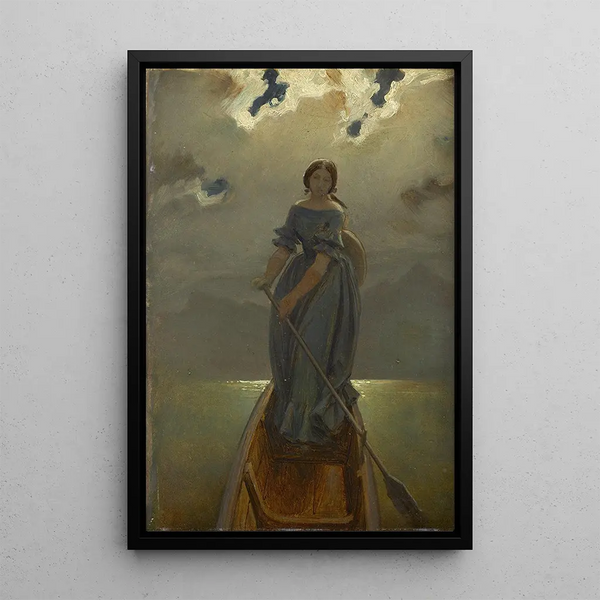 Moritz von Schwind - Die Schifferin Baronin Marie Spaun am Gmundner See.webp