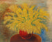 Bloemstuk van mimosa's in een rode pot - Moïse Kisling — weergave van het kunstwerk