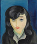 portret van een vrouw met een fringe - Moïse Kisling — weergave van het kunstwerk