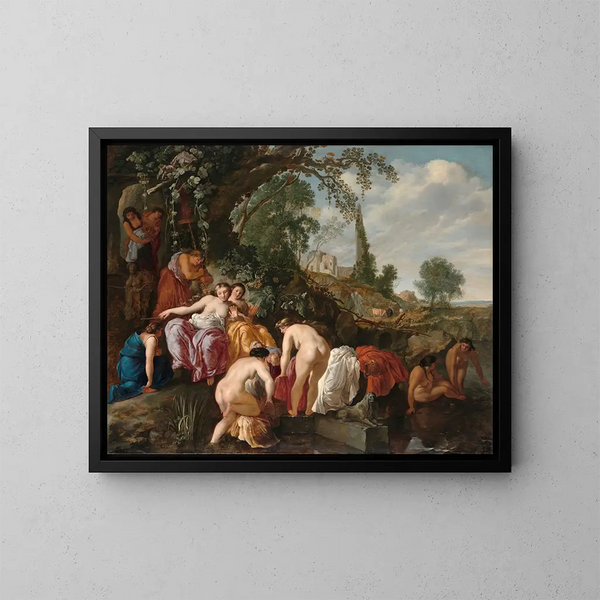 La découverte de Moïse - Moyses van Uyttenbroeck — framed artwork on a wall