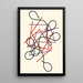 Geometric and Wavy Lines Painting - Myriam Thyes — framed artwork on a wall