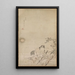 Chiots, mussen en chrysanten - Nagasawa Rosetsu — ingelijst kunstwerk aan de muur