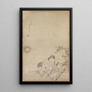 Nagasawa Rosetsu - Puppies Sparrows and Chrysanthemums.webp