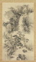 Landschap met waterval - Nakabayashi Chikutō — weergave van het kunstwerk