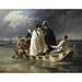 Reproductie van het schilderij Napoleon verlaat de Lobau na de nederlaag bij de Slag bij Aspern van Anton von Perger