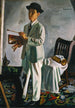 Zelfportret met hoed - Narashige Koide — weergave van het kunstwerk
