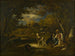 Jongens met zijn honden in een bos - Narcisse Virgile Diaz de la Peña — weergave van het kunstwerk