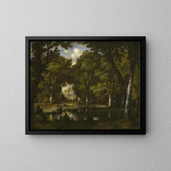 Vijver in het bos - Narcisse Virgile Diaz de la Peña — ingelijst kunstwerk aan de muur