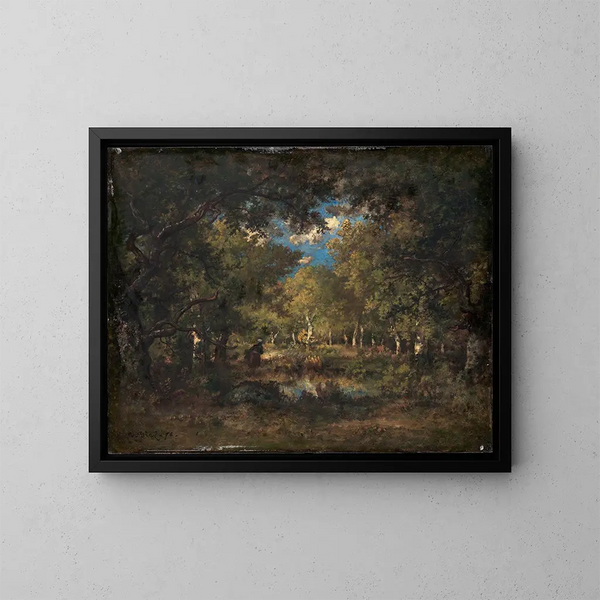 La forêt de Fontainebleau - Narcisse Virgile Diaz de la Peña — framed artwork on a wall