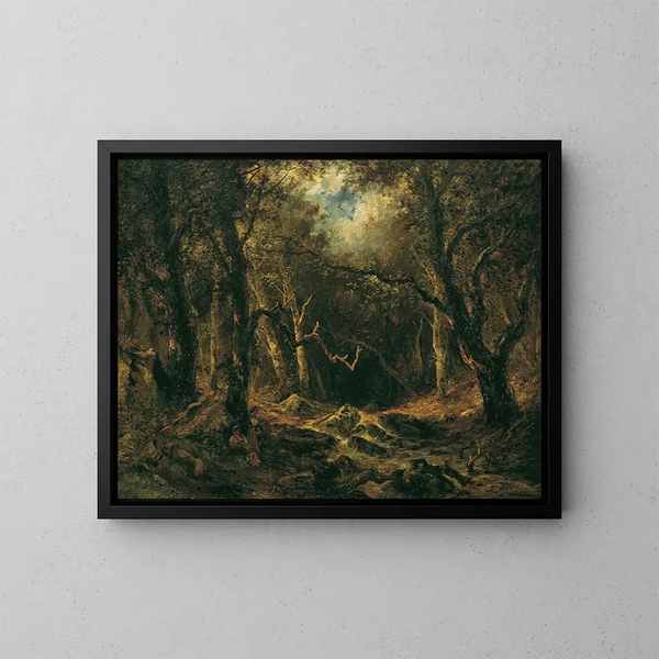Interior Forest - Narcisse Virgile Diaz de la Peña — framed artwork on a wall