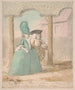 Miss Peagreens, Papa en Maman wandelen in openbare ruimtes op een zwemlocatie - Nathaniel Dance Holland — weergave van het kunstwerk