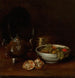 Natuurstudie met theepot en fruit - William Merritt Chase — weergave van het kunstwerk