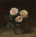 Natuurgetrouwe Kunstdruk van een stilleven met hulstvas, kersenschotel, Japanse kom en kopje met schotel - Henri Fantin-Latour — weergave van het kunstwerk