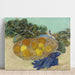 Reproductie van het schilderij Natuurstudie van sinaasappels en citroenen met blauwe handschoenen - Vincent van Gogh
