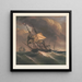 Zeilboot in de storm - Frédéric Roux — ingelijst kunstwerk aan de muur