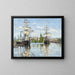 Reproductie van het schilderij Scheepjes te paard op de Seine in Rouen van Claude Monet