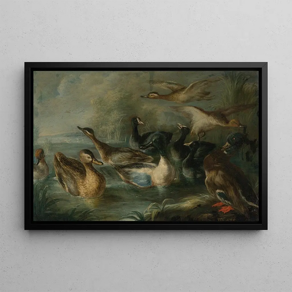 Neapolitan School - Ducks on the pond.webp