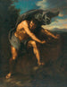 Hercules en de leeuw van Nemea - Napolitaanse school — weergave van het kunstwerk