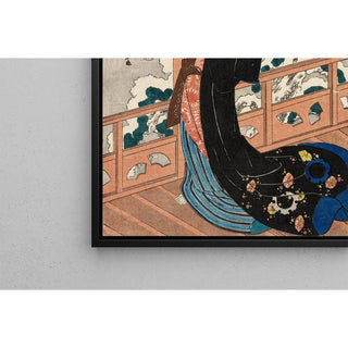 Neige; beauté sur une véranda milieu du XIXe siècle - Utagawa Kuniyoshi | Reproduction Tableau Décoration murale affiche copie