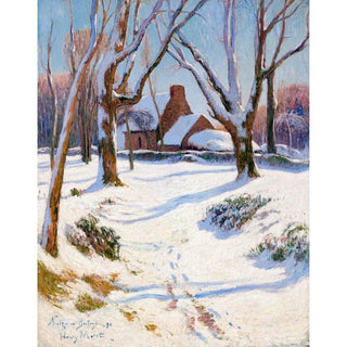 Neige en Bretagne - Henry Moret | Reproduction Tableau Décoration murale affiche copie