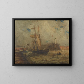 Nelson Dawson - Brigantine going into Littlehampton Harbour.webp