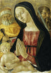 Maagd met Kind met heiligen Petrus en Paulus - Atelier van Neroccio di Bartolomeo di Benedetto de' Landi — weergave van het kunstwerk